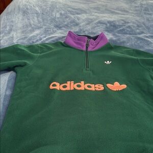 Adidas Green and Purple Fleece Pullover